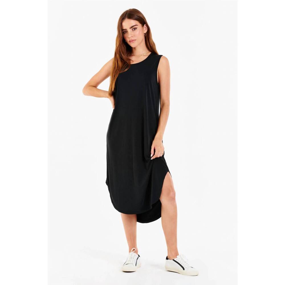 NEW ANOTHER LOVE sheridan midi tank dress in black